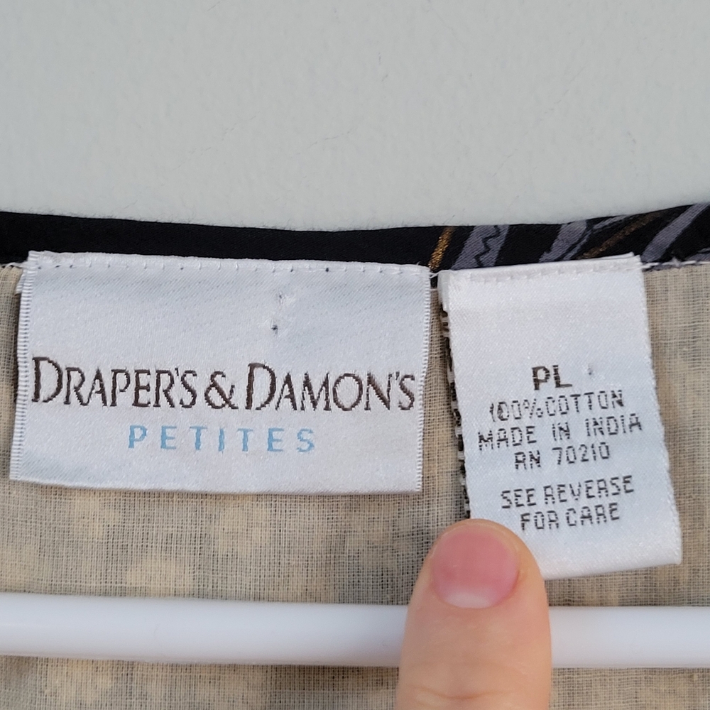 Draper's & Damon's Cotton Peasant Dress Women's Size PL Cottagecore Boho Hippie - Picture 3 of 10